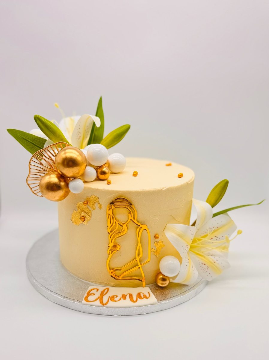 Elegant baby shower cake